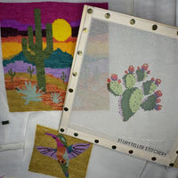 Desert Sunset Printed Needlepoint CANVAS | Large Southwest Landscape