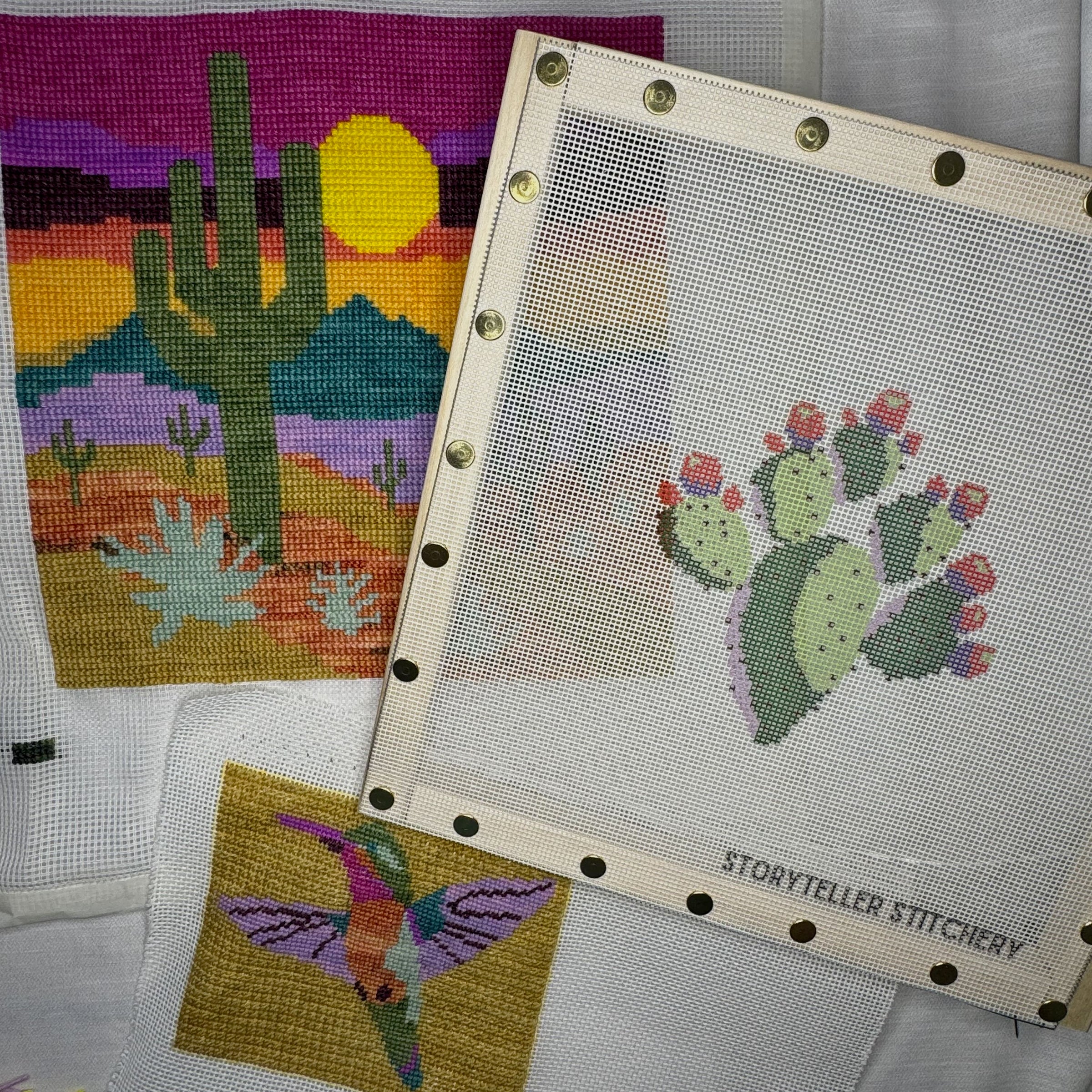 Desert Sunset Printed Needlepoint CANVAS | Large Southwest Landscape