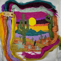 Desert Sunset Printed Needlepoint CANVAS | Large Southwest Landscape