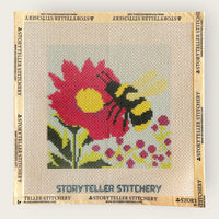 Bee & Bloom Needlepoint Kit — 13-ct Printed Canvas, Hand-Dyed Wool-Silk Thread