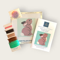 Hopeful Bunny Needlepoint Kit — 13-ct Printed Canvas, Hand-Dyed Wool-Silk Thread