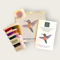 Hummingbird Needlepoint Kit — 13-ct Printed Canvas, Hand-Dyed Wool-Silk Thread