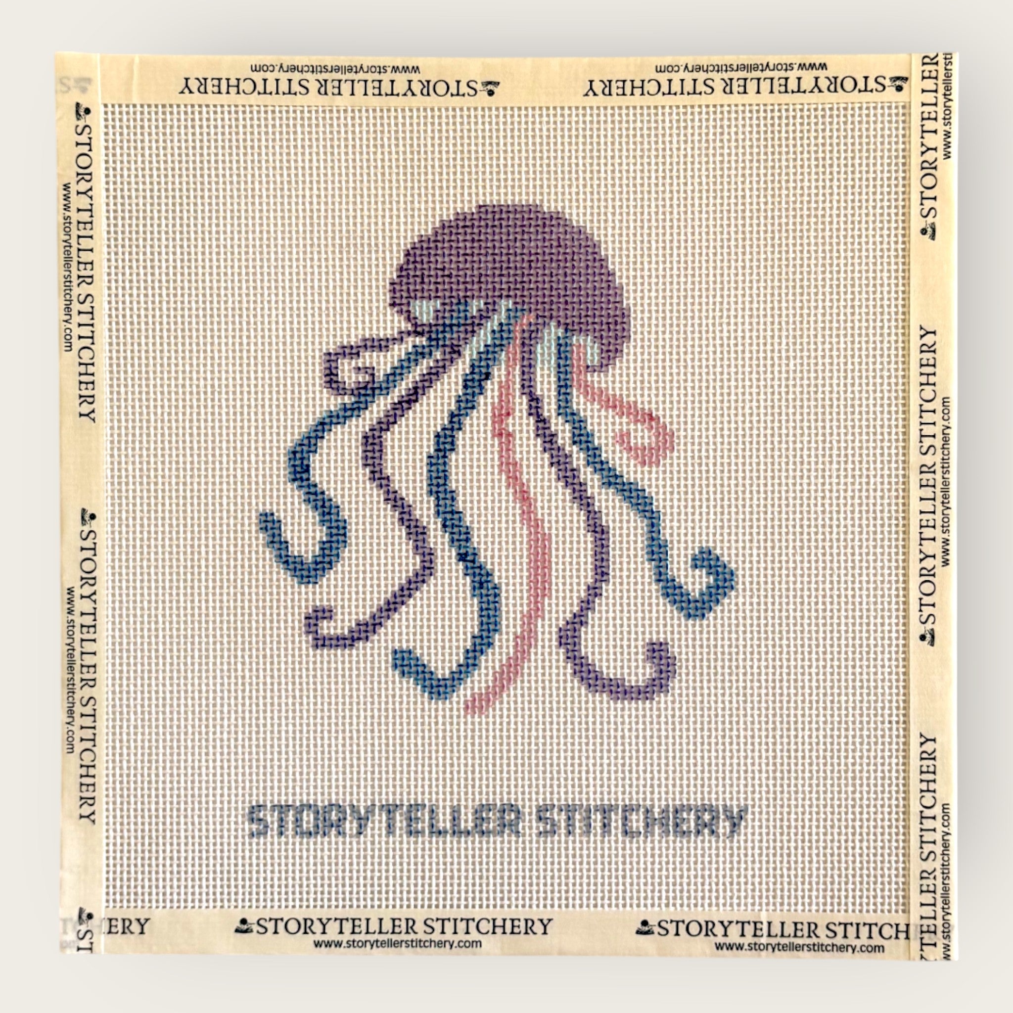 Jellyfish Needlepoint Canvas — 13-ct Printed Canvas