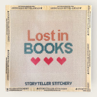 Lost in Books Needlepoint Canvas — 13-ct Printed Canvas