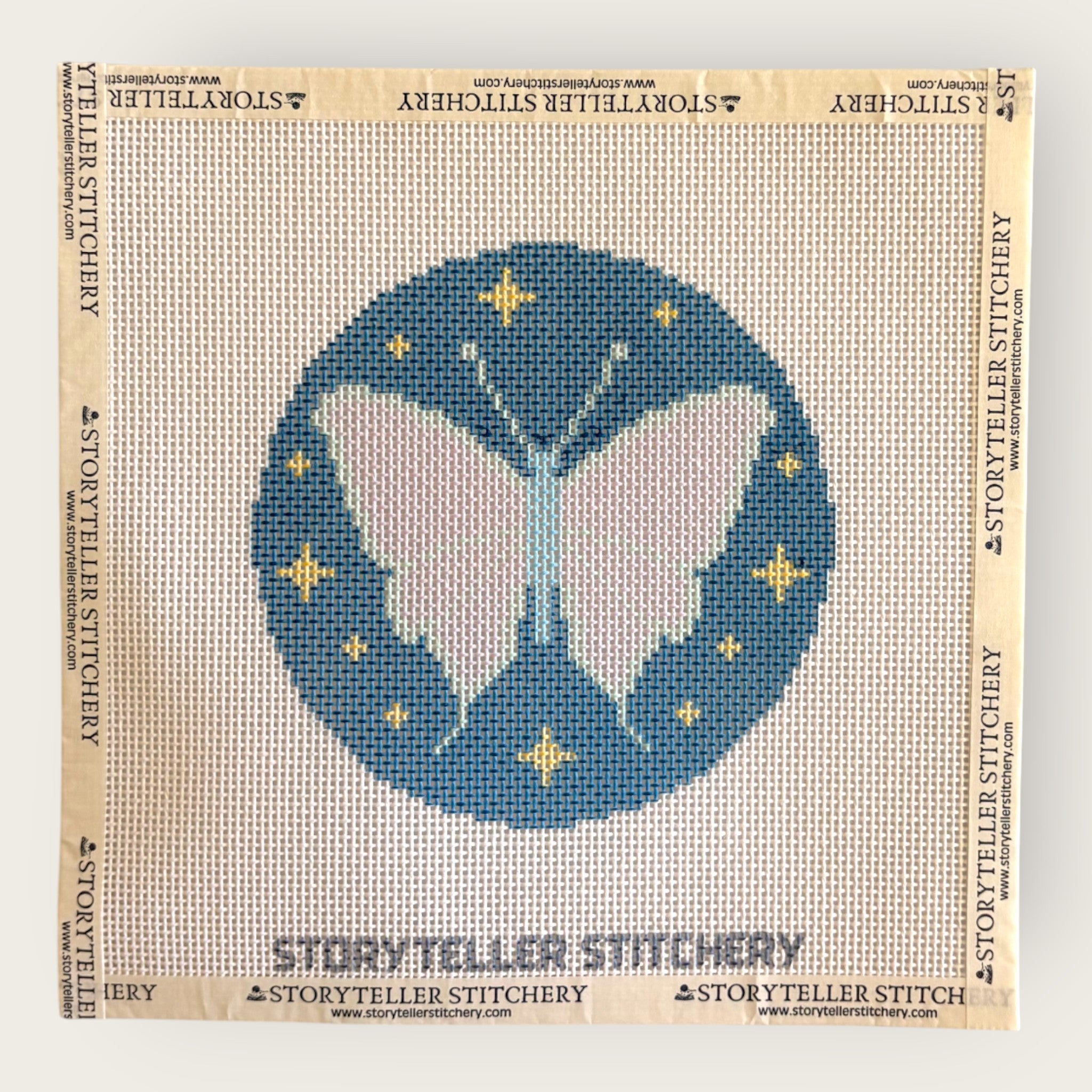 Lunar Moth Needlepoint Canvas — 13-ct Printed Canvas