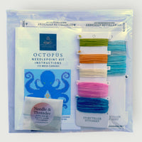 Octopus Needlepoint Kit — 13-ct Printed Canvas, Hand-Dyed Wool-Silk Thread