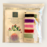 Prickly Pear Needlepoint Kit — 13-ct Printed Canvas, Hand-Dyed Wool-Silk Thread