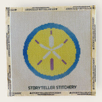 Sand Dollar Needlepoint Kit — 13-ct Printed Canvas, Hand-Dyed Wool-Silk Thread