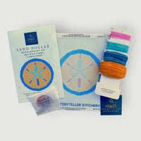 Sand Dollar Needlepoint Kit — 13-ct Printed Canvas, Hand-Dyed Wool-Silk Thread