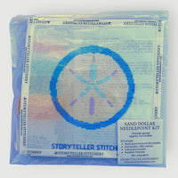 Sand Dollar Needlepoint Kit — 13-ct Printed Canvas, Hand-Dyed Wool-Silk Thread