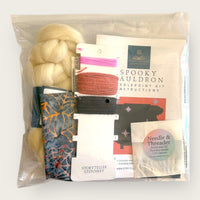Cauldron Mini Needlepoint Kit — 13-ct Printed Canvas, Hand-Dyed Wool-Silk Thread