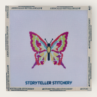 Butterfly Needlepoint Kit — 18-ct Printed Canvas, Hand-Dyed Wool-Silk Thread