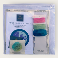 Full Moon Rising Needlepoint Kit — 18-ct Printed Canvas, Hand-Dyed Wool-Silk Thread