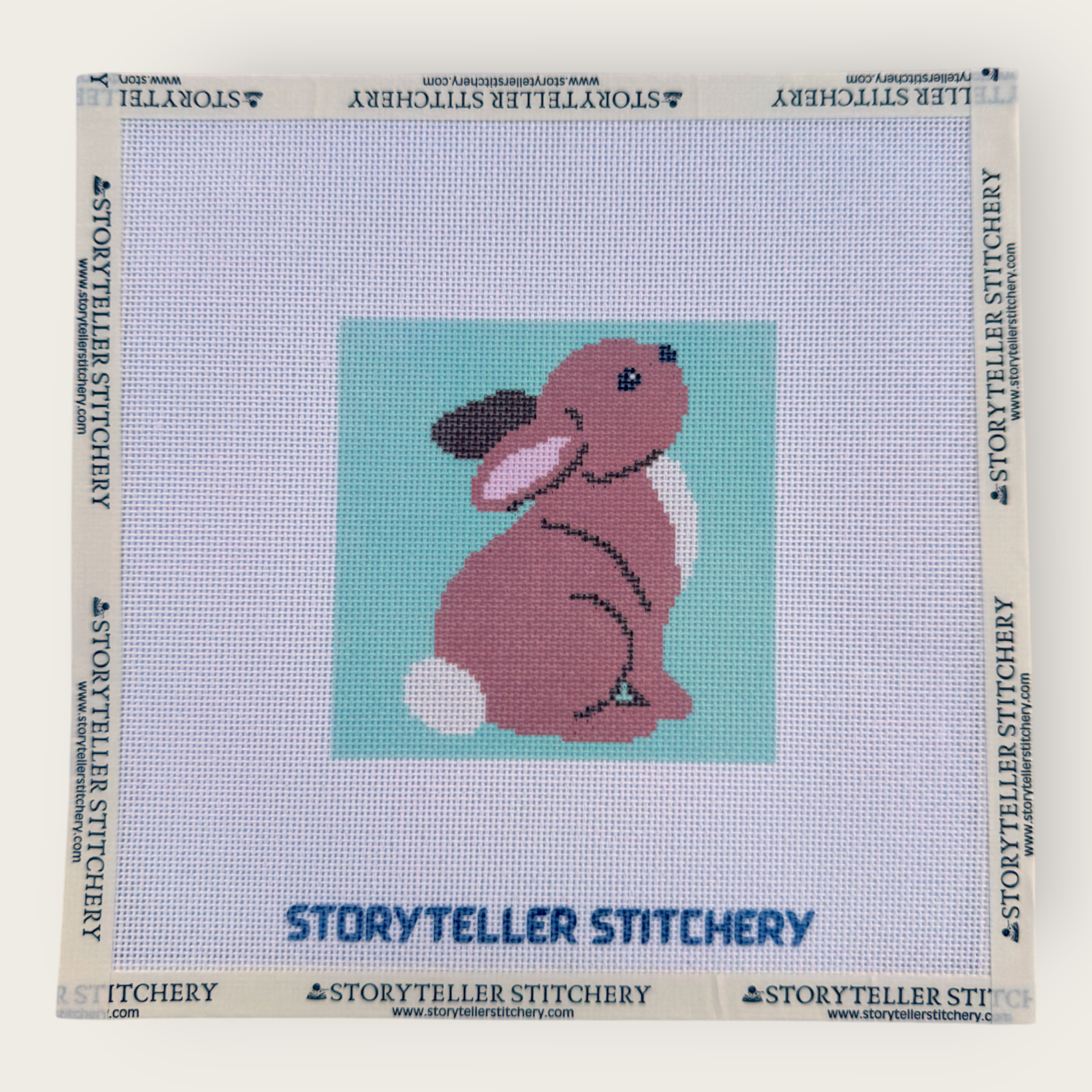 Hopeful Bunny Needlepoint Canvas — 18-ct Printed Canvas