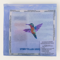Hummingbird Needlepoint Kit — 18-ct Printed Canvas, Hand-Dyed Wool-Silk Thread