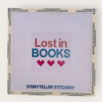 Lost in Books Needlepoint Canvas — 18-ct Printed Canvas