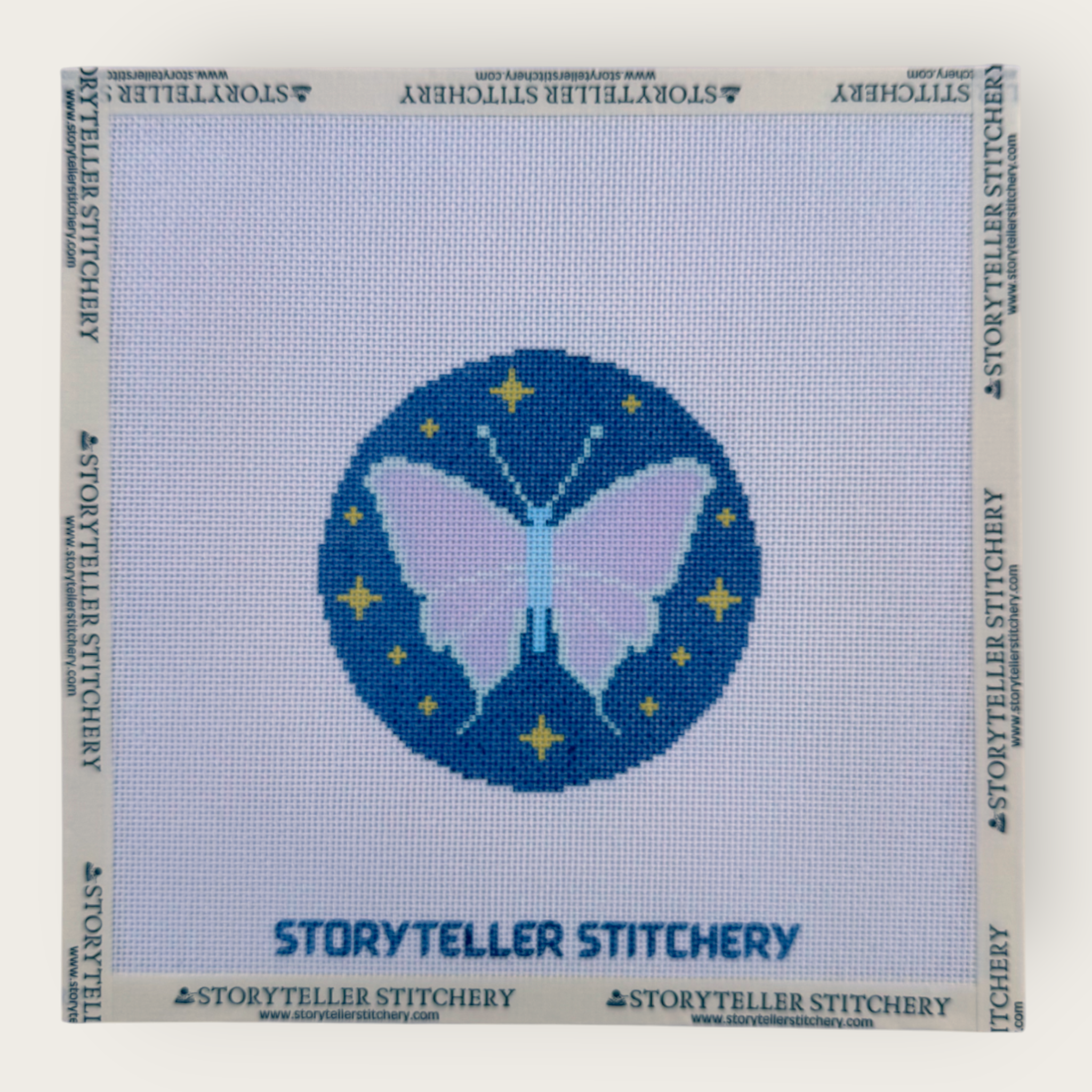 Lunar Moth Needlepoint Canvas — 18-ct Printed Canvas