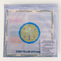 Sand Dollar Needlepoint Kit — 18-ct Printed Canvas, Hand-Dyed Wool-Silk Thread