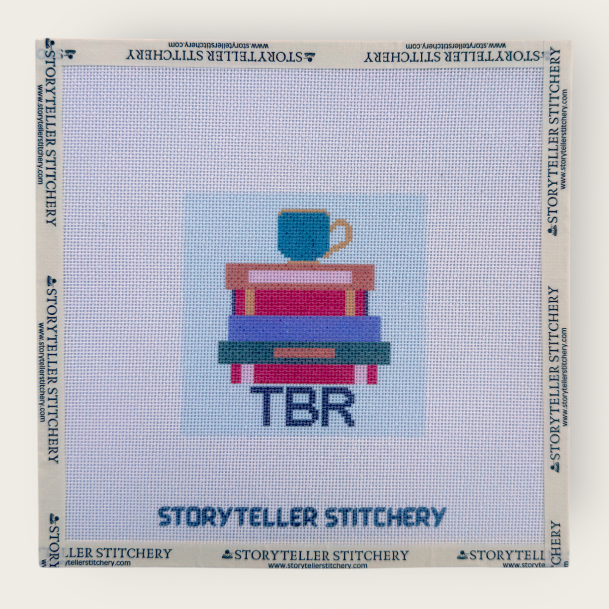 TBR List Needlepoint Canvas — 18-ct Printed Canvas