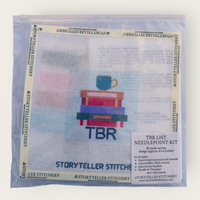 TBR List Needlepoint Kit — 18-ct Printed Canvas, Hand-Dyed Wool-Silk Thread