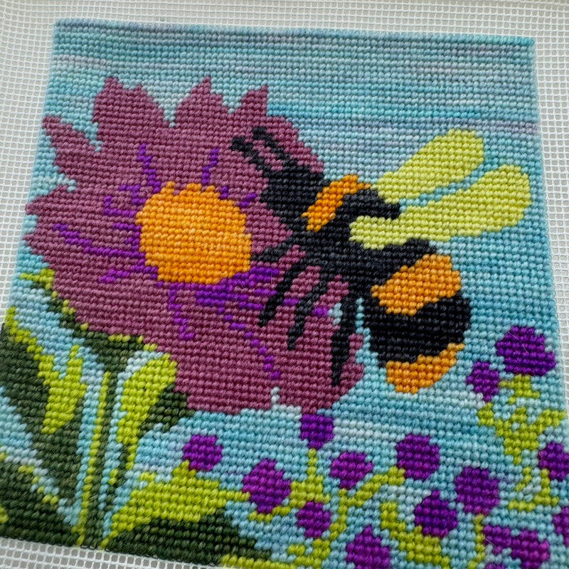 Bee & Bloom — Modern Needlepoint Kit (Small Design)