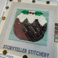 Christmas Pud Mini Needlepoint Kit – Wool-Stuffed Ornament or Pincushion