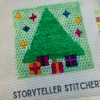 Christmas Tree Mini Needlepoint Kit – Wool-Stuffed Ornament or Pincushion
