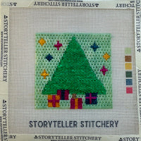 Christmas Tree Mini Needlepoint Kit – Wool-Stuffed Ornament or Pincushion