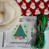 Christmas Tree Mini Needlepoint Kit – Wool-Stuffed Ornament or Pincushion