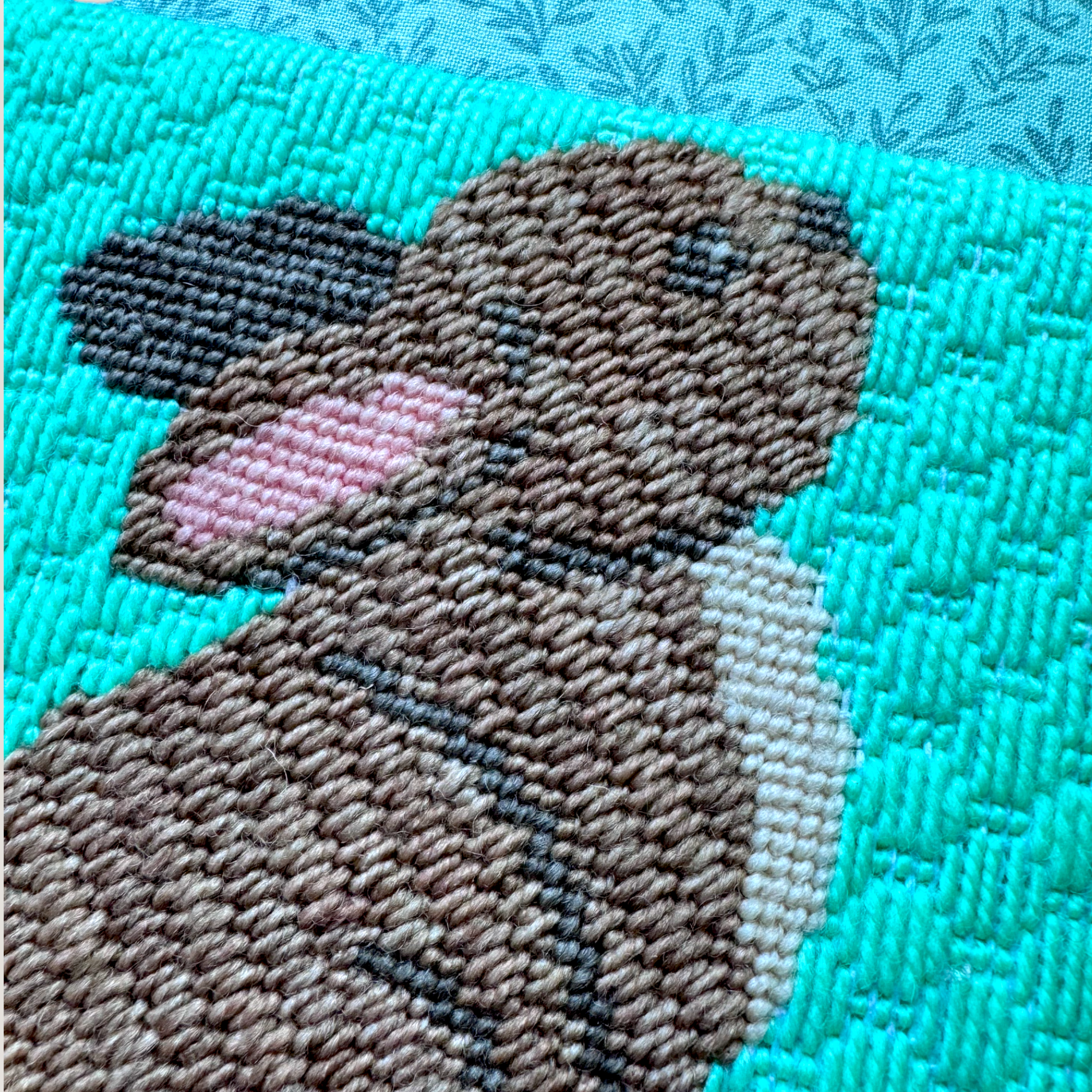 Hopeful Bunny Needlepoint Kit — 13ct Printed Canvas, Hand-Dyed Wool-Silk Thread, 6x6" design