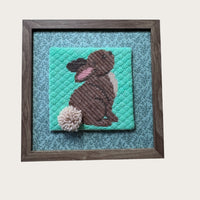 Hopeful Bunny Needlepoint Kit — 13ct Printed Canvas, Hand-Dyed Wool-Silk Thread, 6x6" design