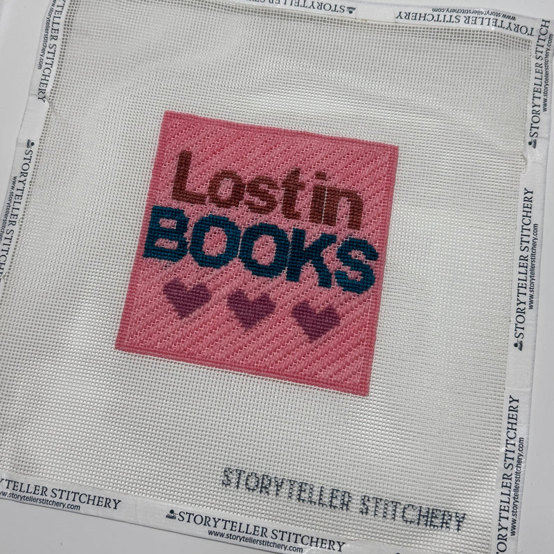 Lost in Books Kit — Modern Needlepoint Kit (Small Design)